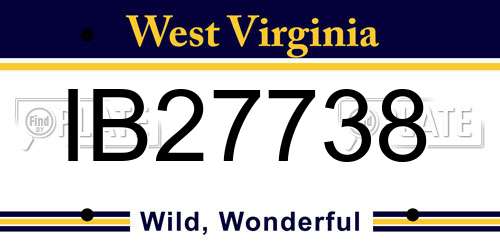 IB27738 West Virginia License Plate