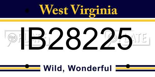 IB28225 West Virginia License Plate