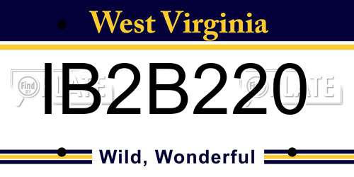 IB2B220 West Virginia License Plate