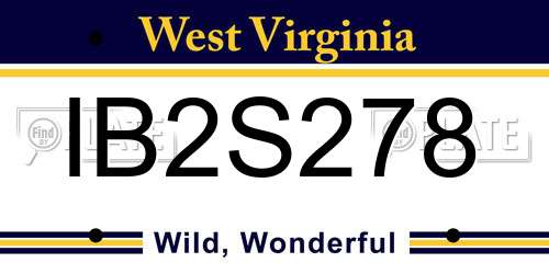 IB2S278 West Virginia License Plate