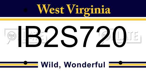 IB2S720 West Virginia License Plate