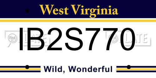 IB2S770 West Virginia License Plate