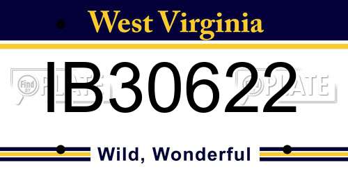 IB30622 West Virginia License Plate