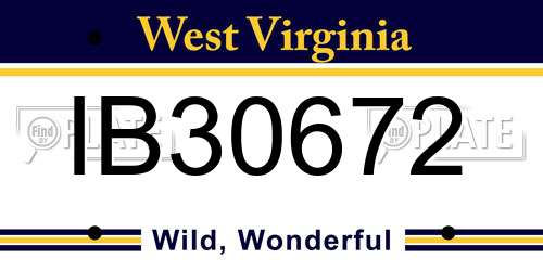 IB30672 West Virginia License Plate