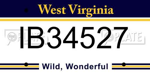 IB34527 West Virginia License Plate
