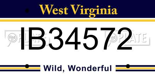IB34572 West Virginia License Plate