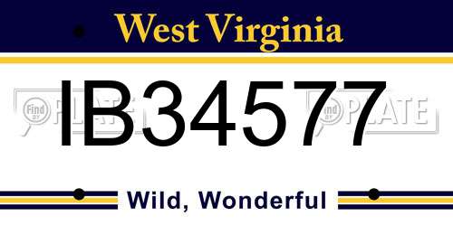 IB34577 West Virginia License Plate