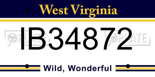 IB34872 West Virginia License Plate