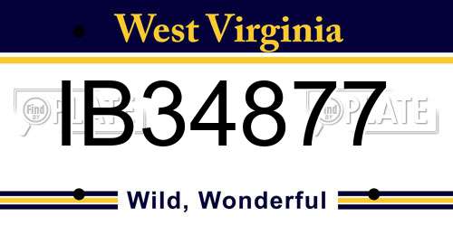 IB34877 West Virginia License Plate