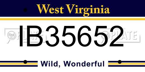 IB35652 West Virginia License Plate