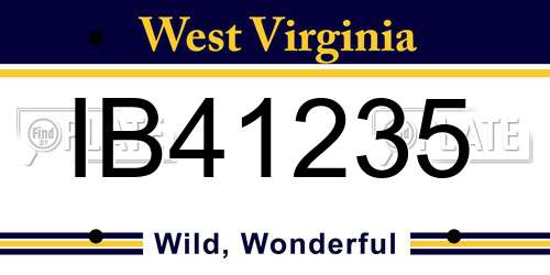 IB41235 West Virginia License Plate