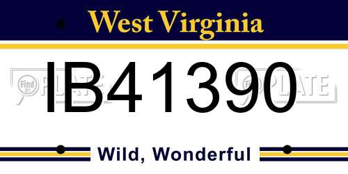 IB41390 West Virginia License Plate