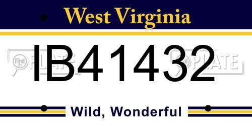 IB41432 West Virginia License Plate