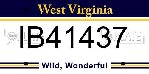 IB41437 West Virginia License Plate