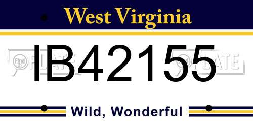 IB42155 West Virginia License Plate