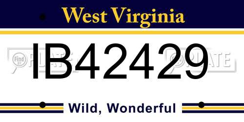 IB42429 West Virginia License Plate