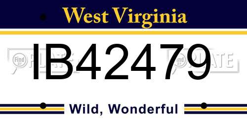 IB42479 West Virginia License Plate