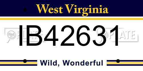 IB42631 West Virginia License Plate