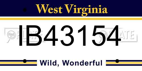 IB43154 West Virginia License Plate