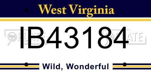 IB43184 West Virginia License Plate