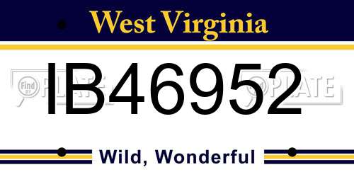 IB46952 West Virginia License Plate