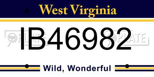 IB46982 West Virginia License Plate