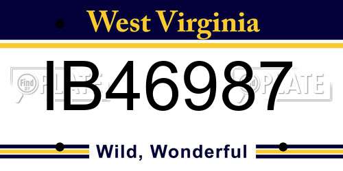 IB46987 West Virginia License Plate
