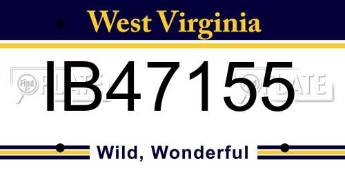 IB47155 West Virginia License Plate