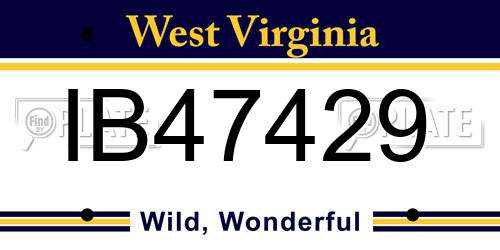 IB47429 West Virginia License Plate
