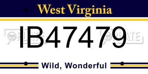 IB47479 West Virginia License Plate