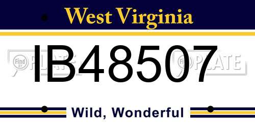 IB48507 West Virginia License Plate