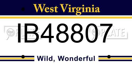 IB48807 West Virginia License Plate