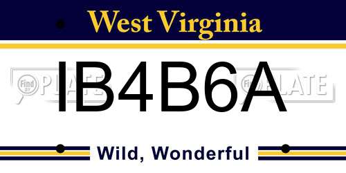 IB4B6A West Virginia License Plate