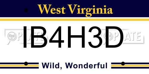 IB4H3D West Virginia License Plate