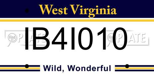 IB4I010 West Virginia License Plate