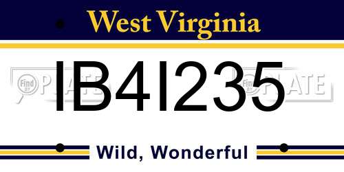 IB4I235 West Virginia License Plate