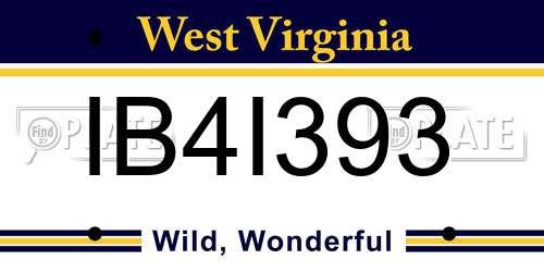 IB4I393 West Virginia License Plate