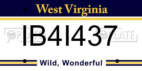 IB4I437 West Virginia License Plate