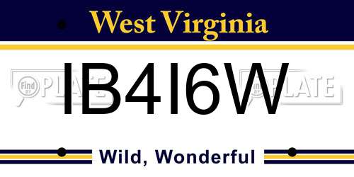 IB4I6W West Virginia License Plate