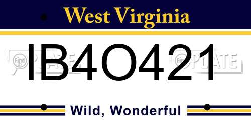 IB4O421 West Virginia License Plate