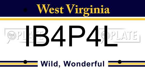 IB4P4L West Virginia License Plate