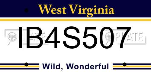 IB4S507 West Virginia License Plate