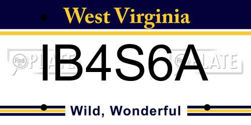 IB4S6A West Virginia License Plate