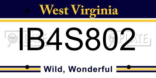 IB4S802 West Virginia License Plate