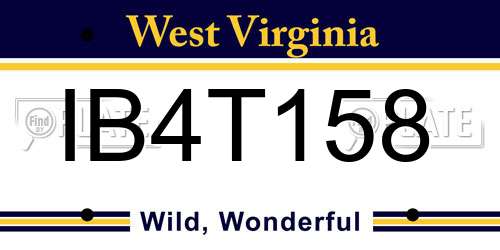 IB4T158 West Virginia License Plate