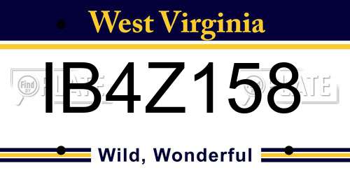 IB4Z158 West Virginia License Plate