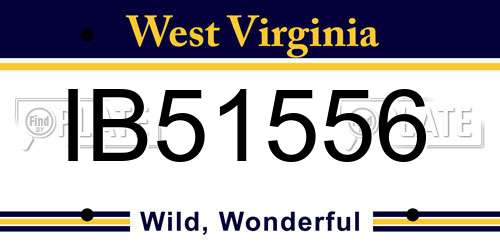 IB51556 West Virginia License Plate