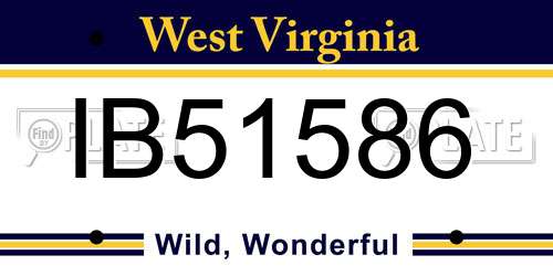 IB51586 West Virginia License Plate