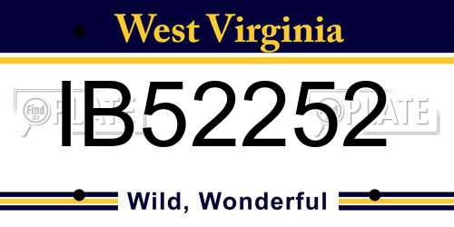 IB52252 West Virginia License Plate