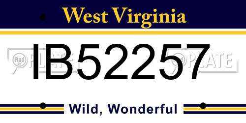 IB52257 West Virginia License Plate